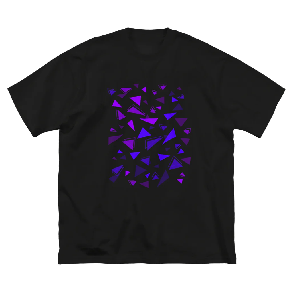 鳥の巣の△▼紫青 ビッグシルエットTシャツ
