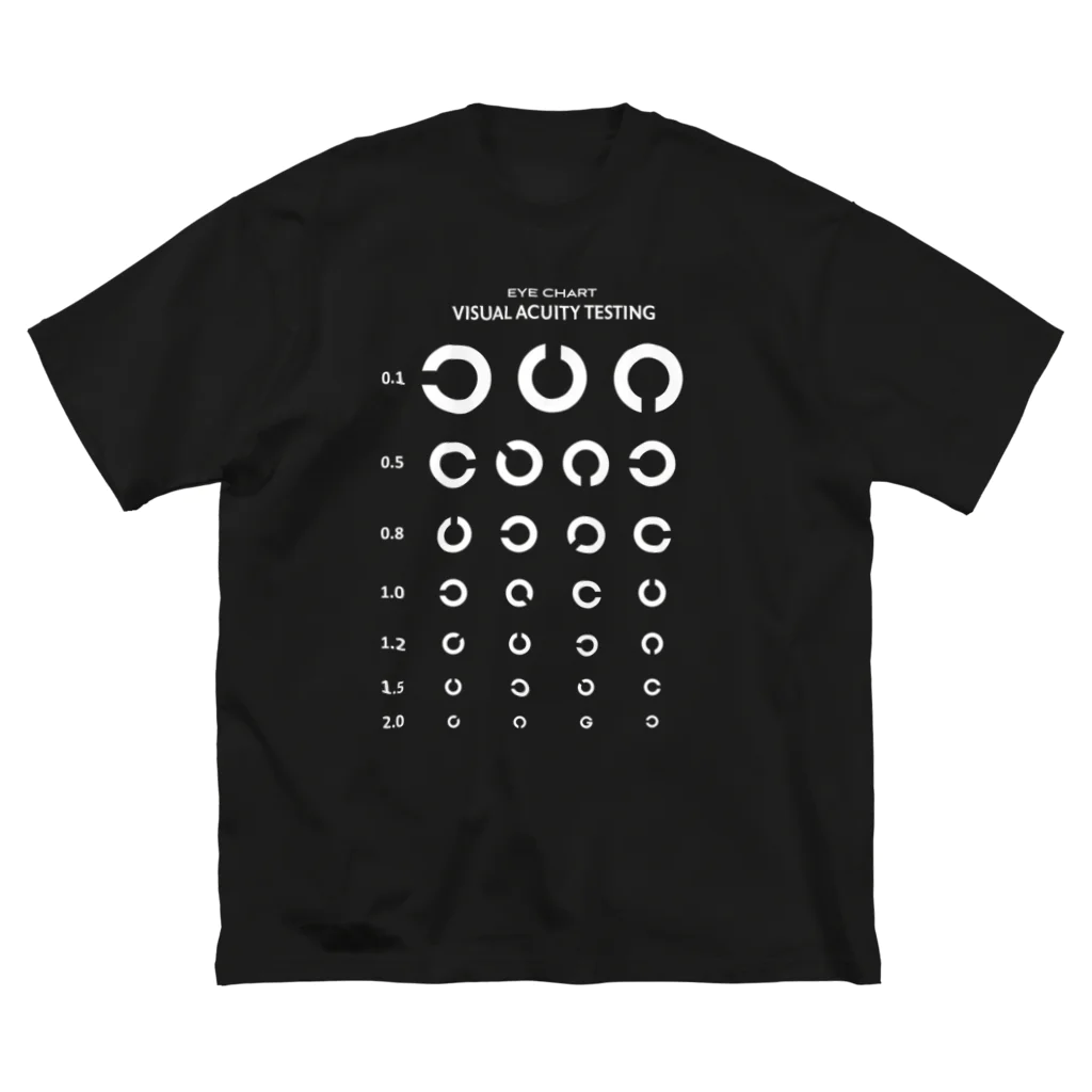 kg_shopのVisual Acuity Testing [前面プリント] ホワイト ビッグシルエットTシャツ