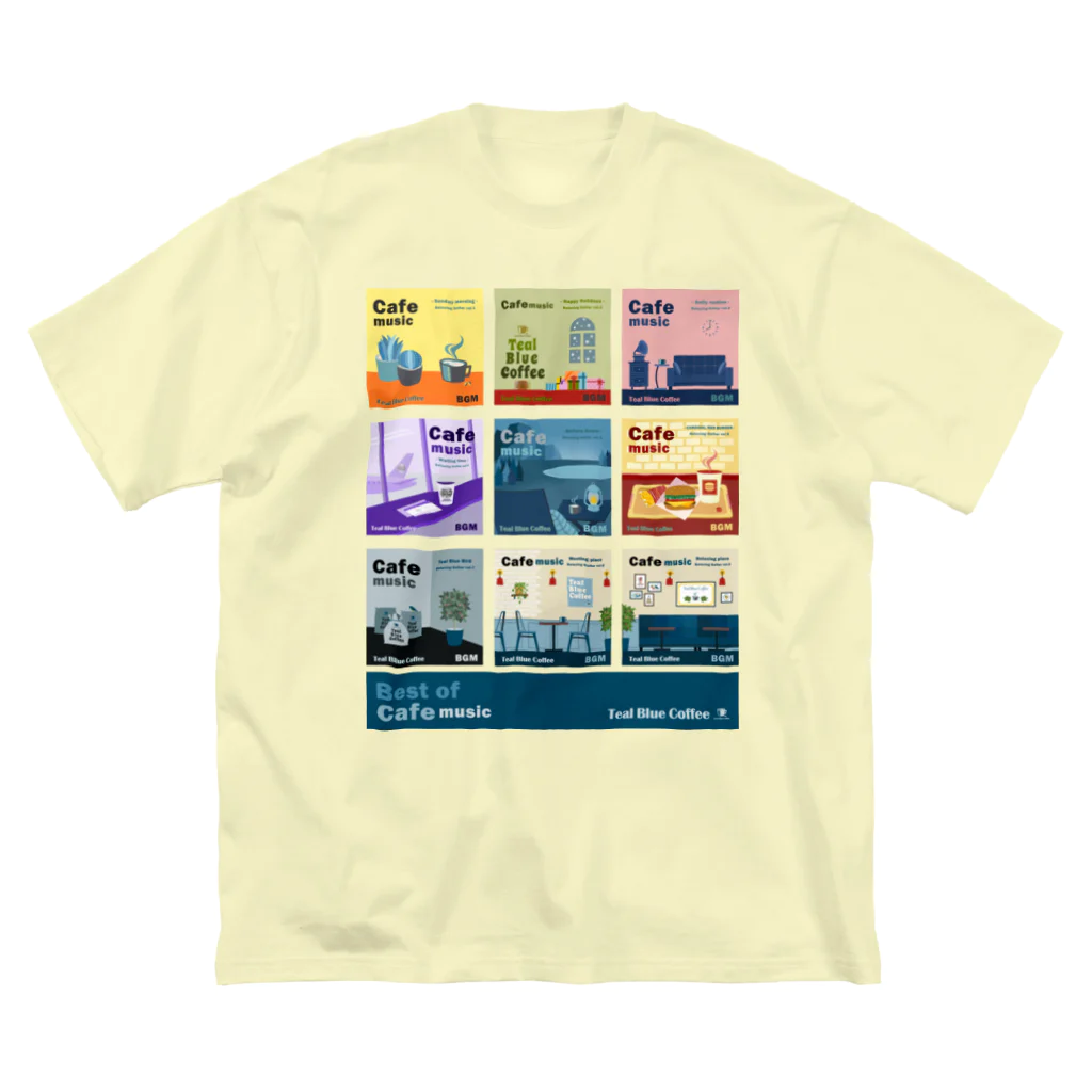 Teal Blue CoffeeのBest of Cafe music ビッグシルエットTシャツ