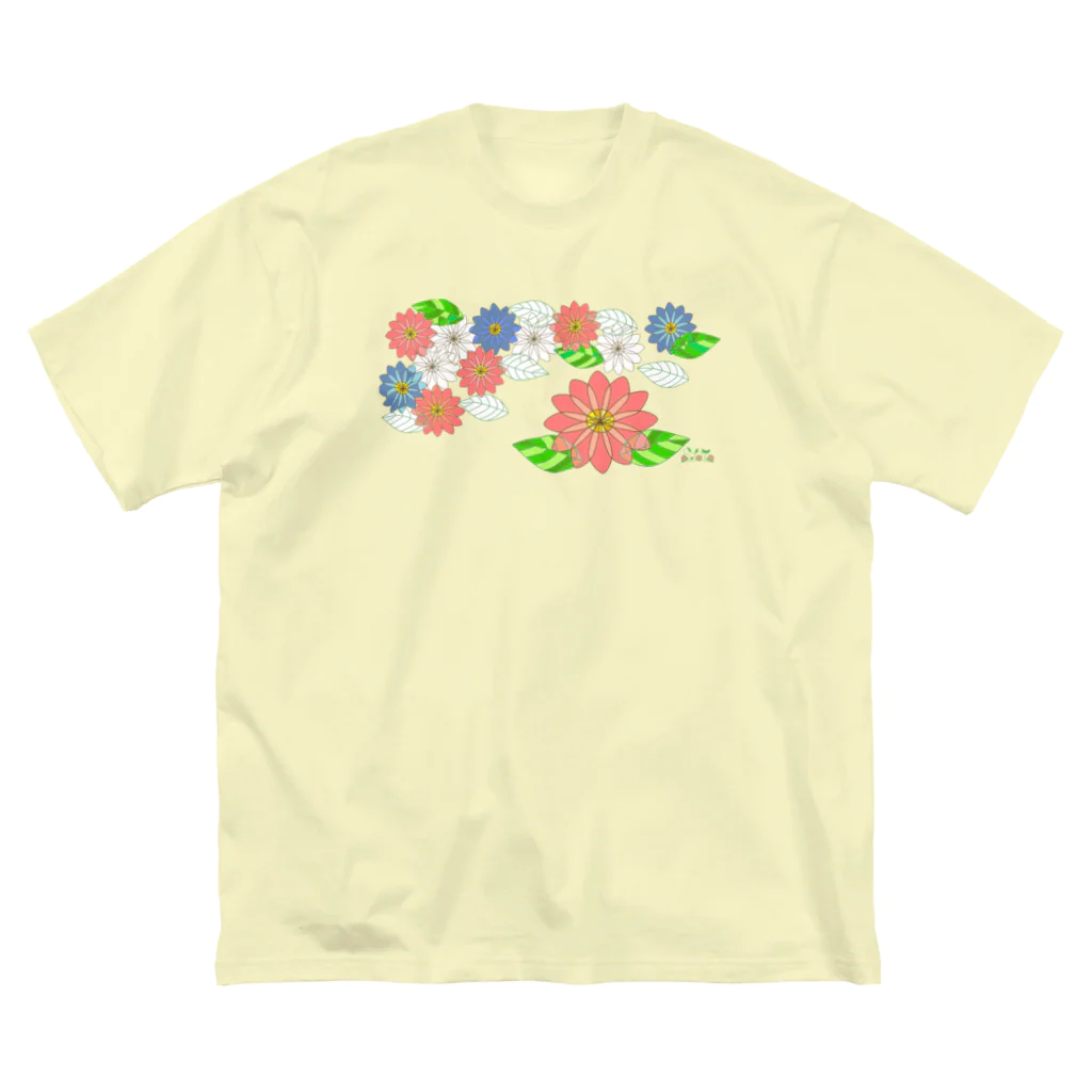 Tender time for OsyatoのStained glass flowers　～side～ ビッグシルエットTシャツ