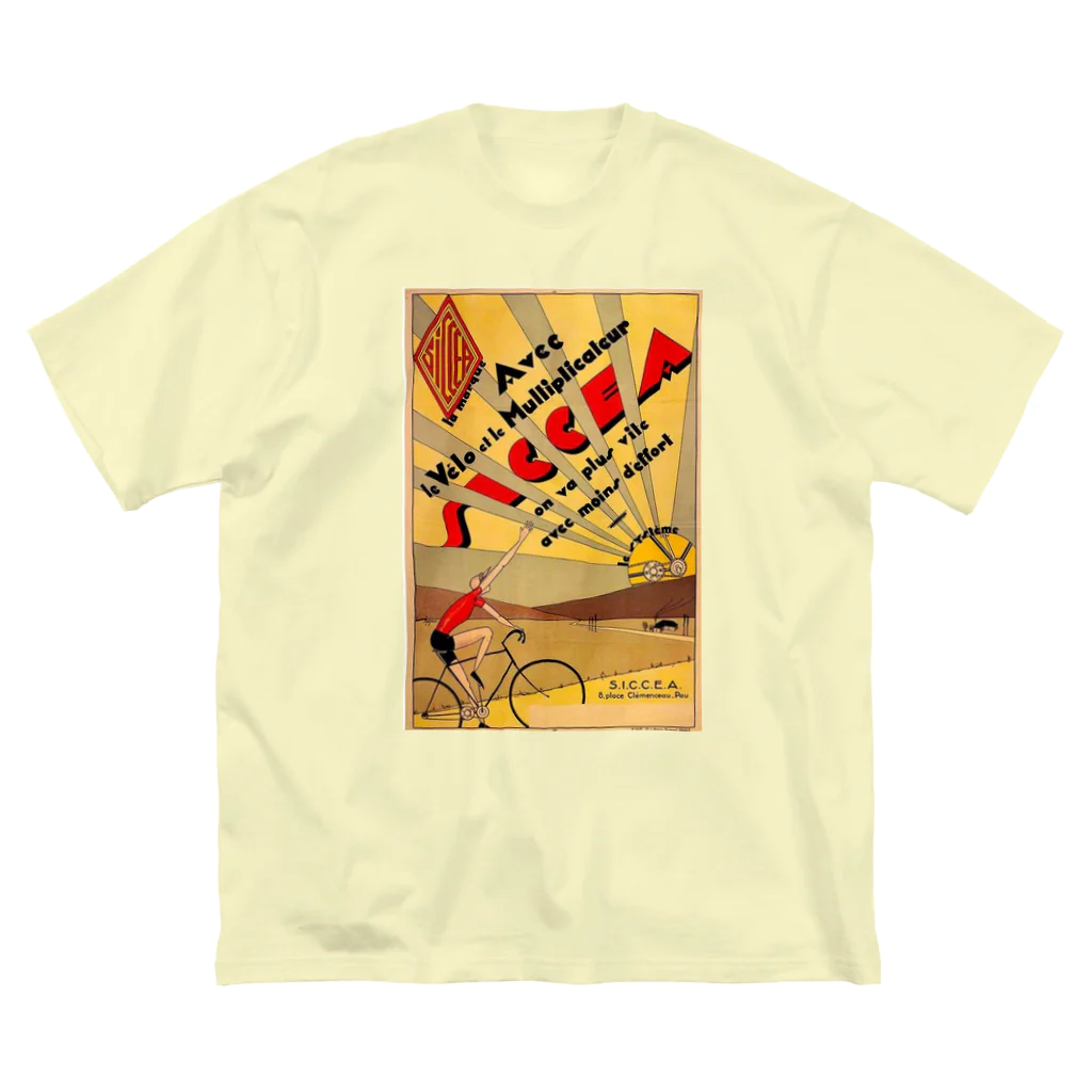 YS VINTAGE WORKSのフランス・ポー アールデコ　レトロ自転車 ビッグシルエットTシャツ