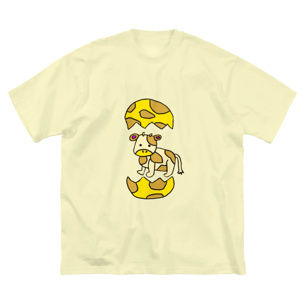 彩りポップスターのパカっと子ウシくん ビッグシルエットTシャツ