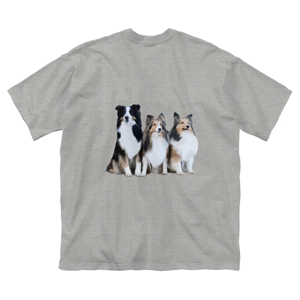 愛猫達の雑貨店のSheltie Love! 白文字 ビッグシルエットTシャツ