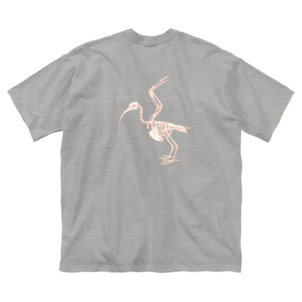 朱鷺の朱鷺の骨格 ビッグシルエットTシャツ