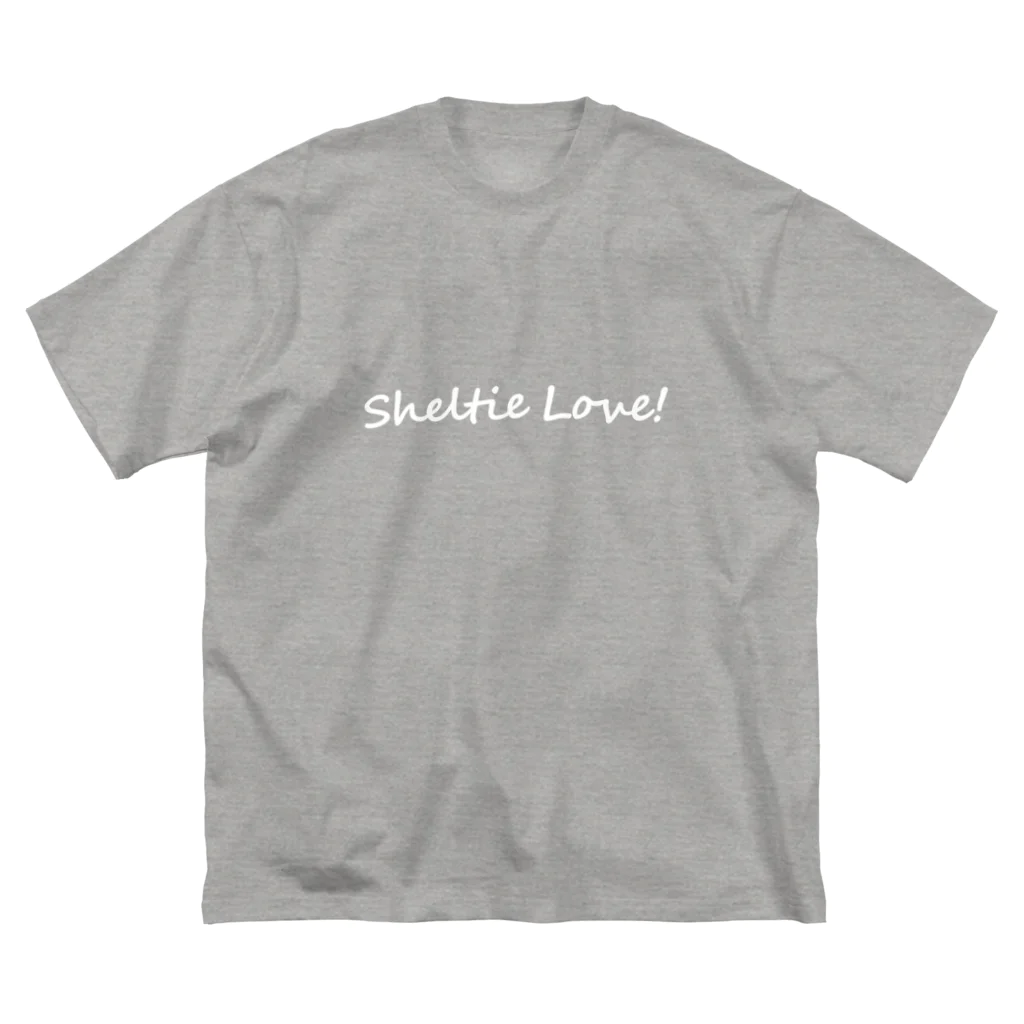 愛猫達の雑貨店のSheltie Love! 白文字 ビッグシルエットTシャツ