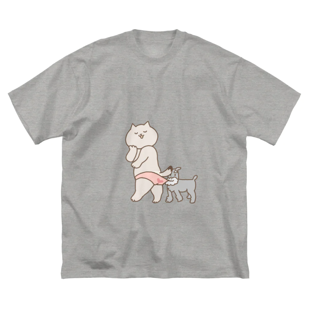 知ったかぶりのねこかぶりのにゃん子パトーン ビッグシルエットTシャツ