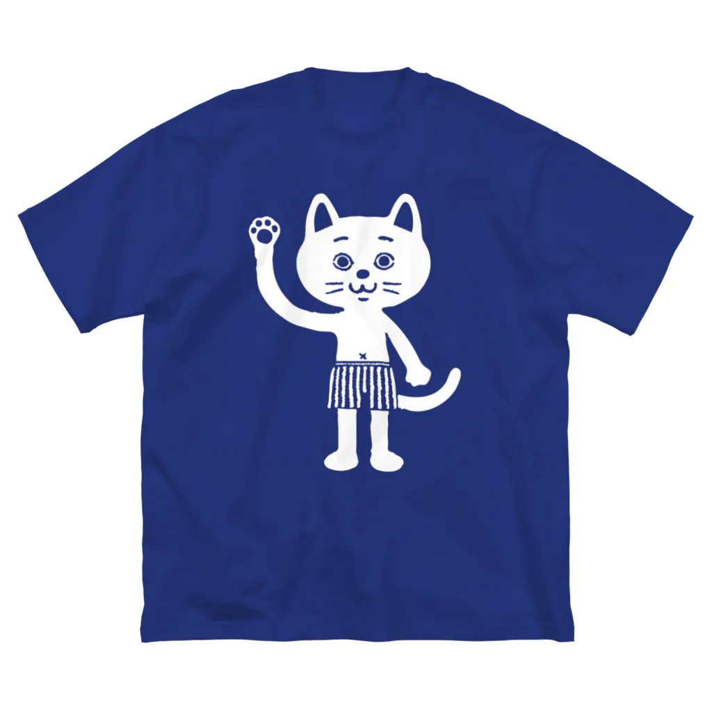 M-kuwaharaのシマパン招きねこ ビッグシルエットTシャツ