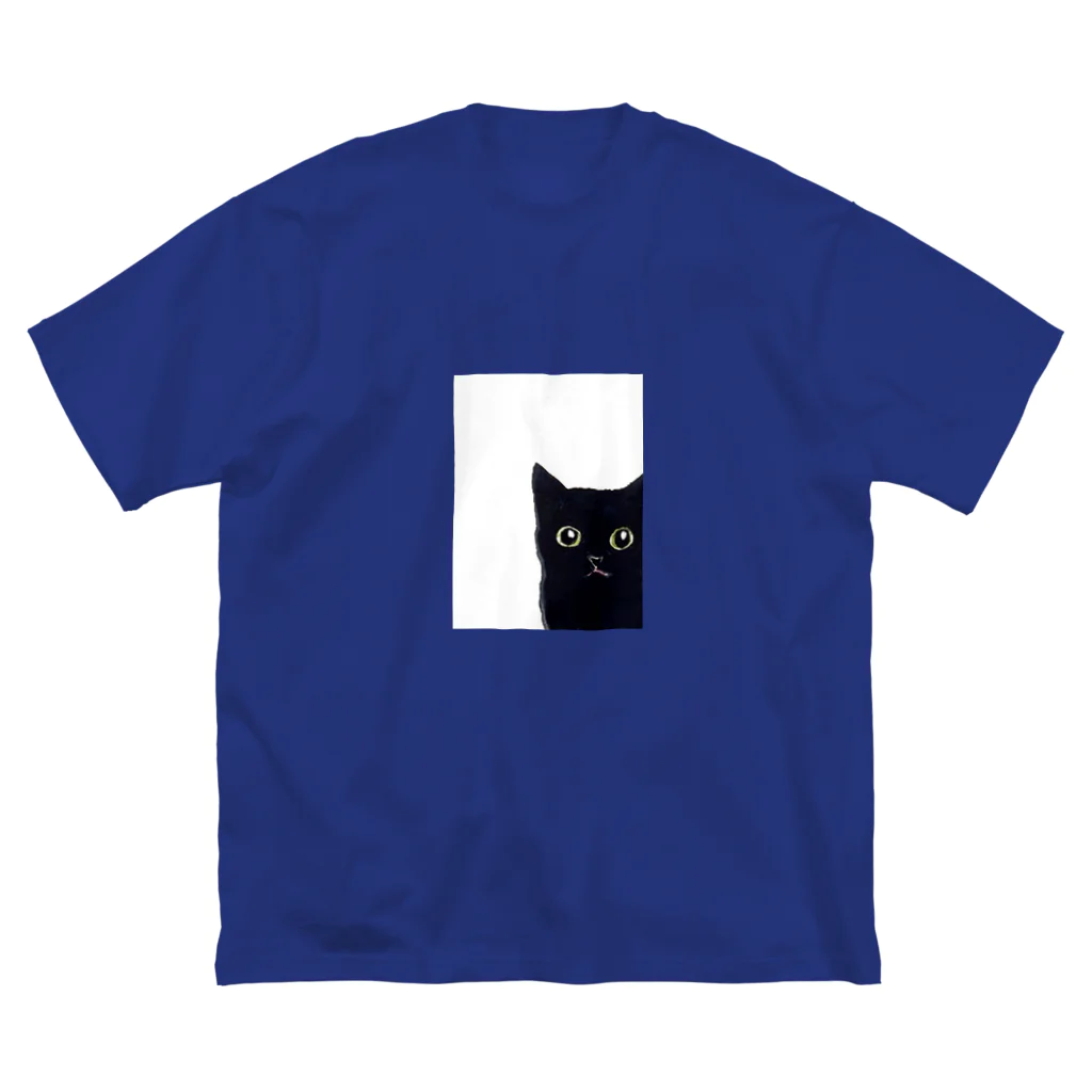 WAMI ARTの窓の黒猫 ビッグシルエットTシャツ