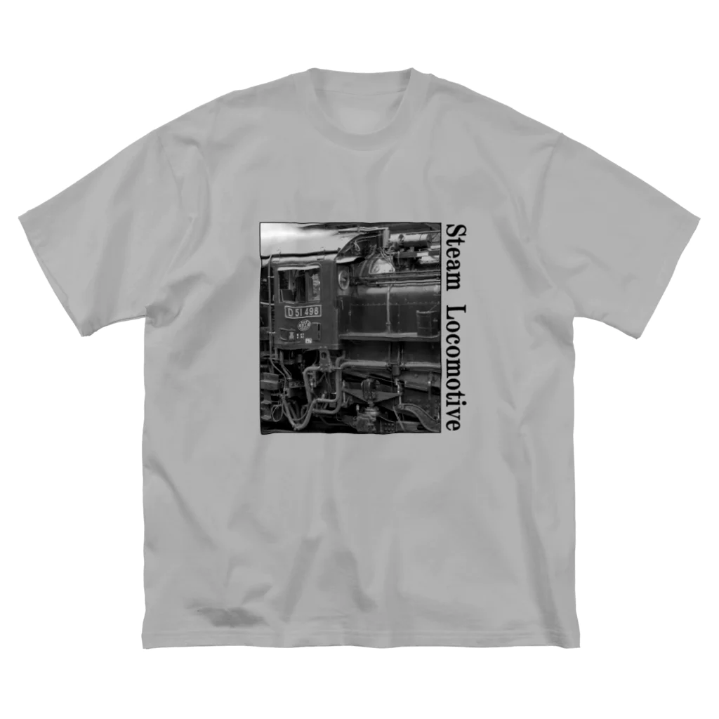 ヴィンテージ鉄道写真グッズの店のD51498 運転席周辺 黒いレタリング （モノクロフォト） Big T-Shirt