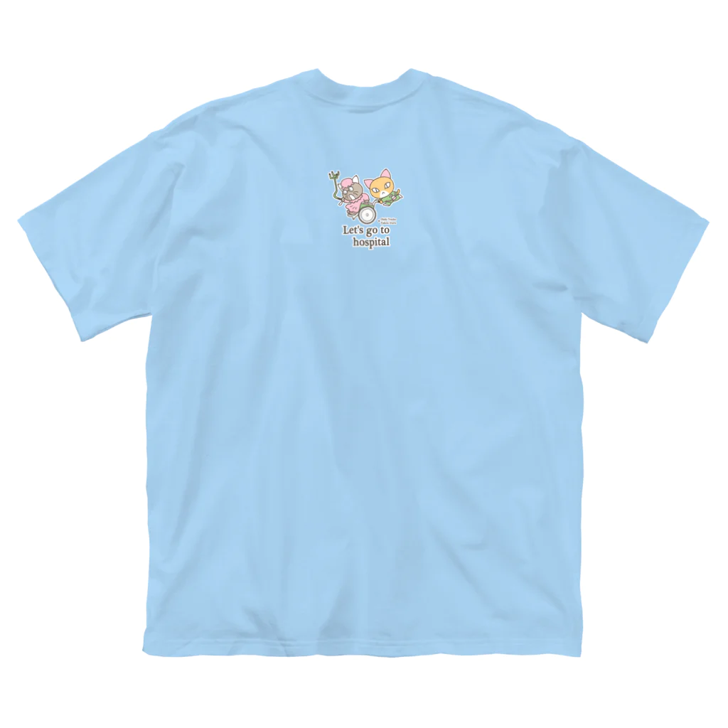 月兎耳庵 つきとじあん　矢光いるるの忙しいねこたち　メディカル ビッグシルエットTシャツ