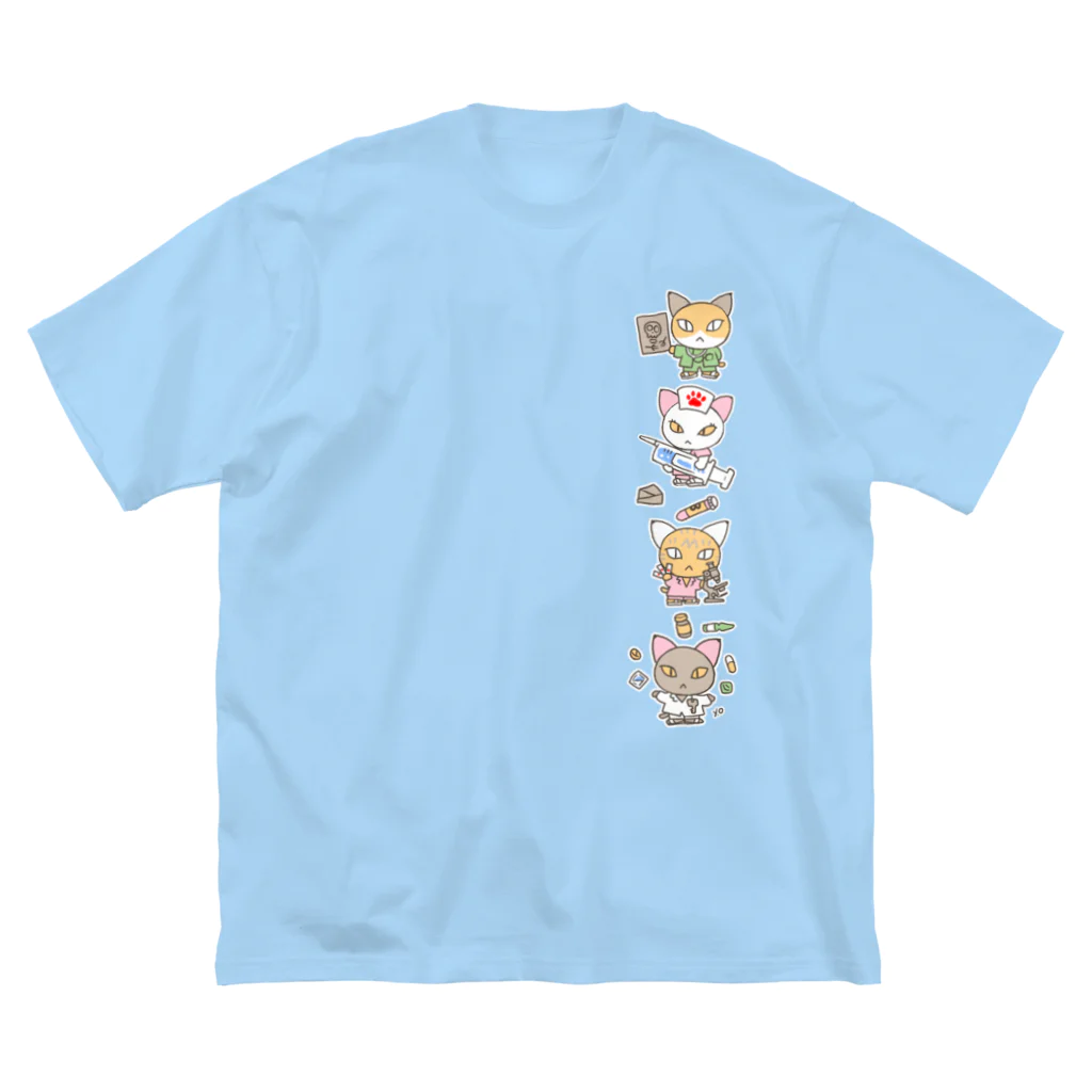 月兎耳庵 つきとじあん　矢光いるるの忙しいねこたち　メディカル Big T-Shirt