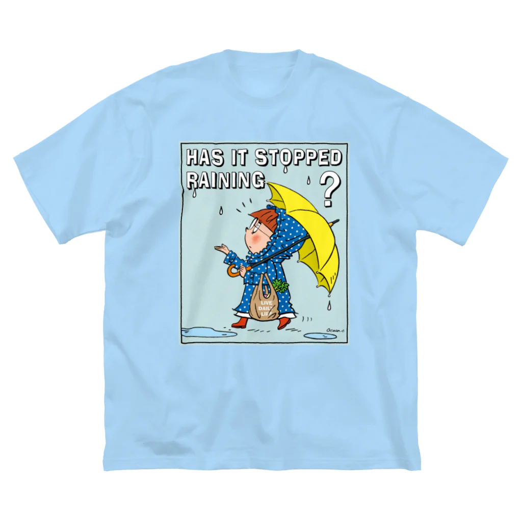 ヨーヨーの日常アソートのRainyブルードット ビッグシルエットTシャツ