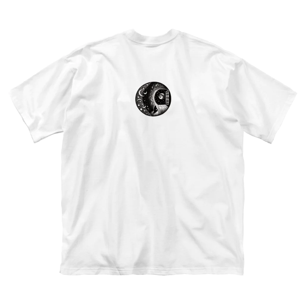 kazeou（風王）の孤独の月(AI生成) ビッグシルエットTシャツ