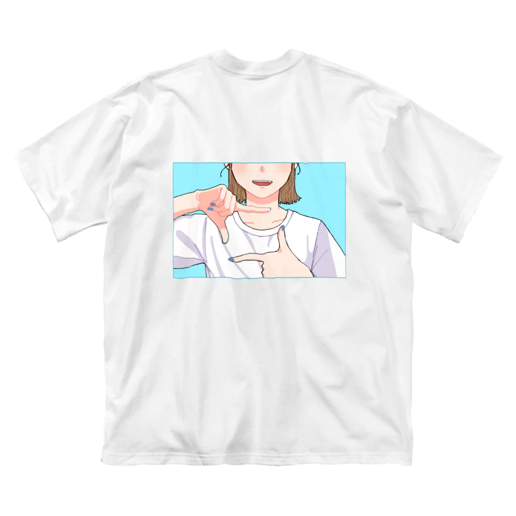 小梅。の【背面】しかく！ ビッグシルエットTシャツ