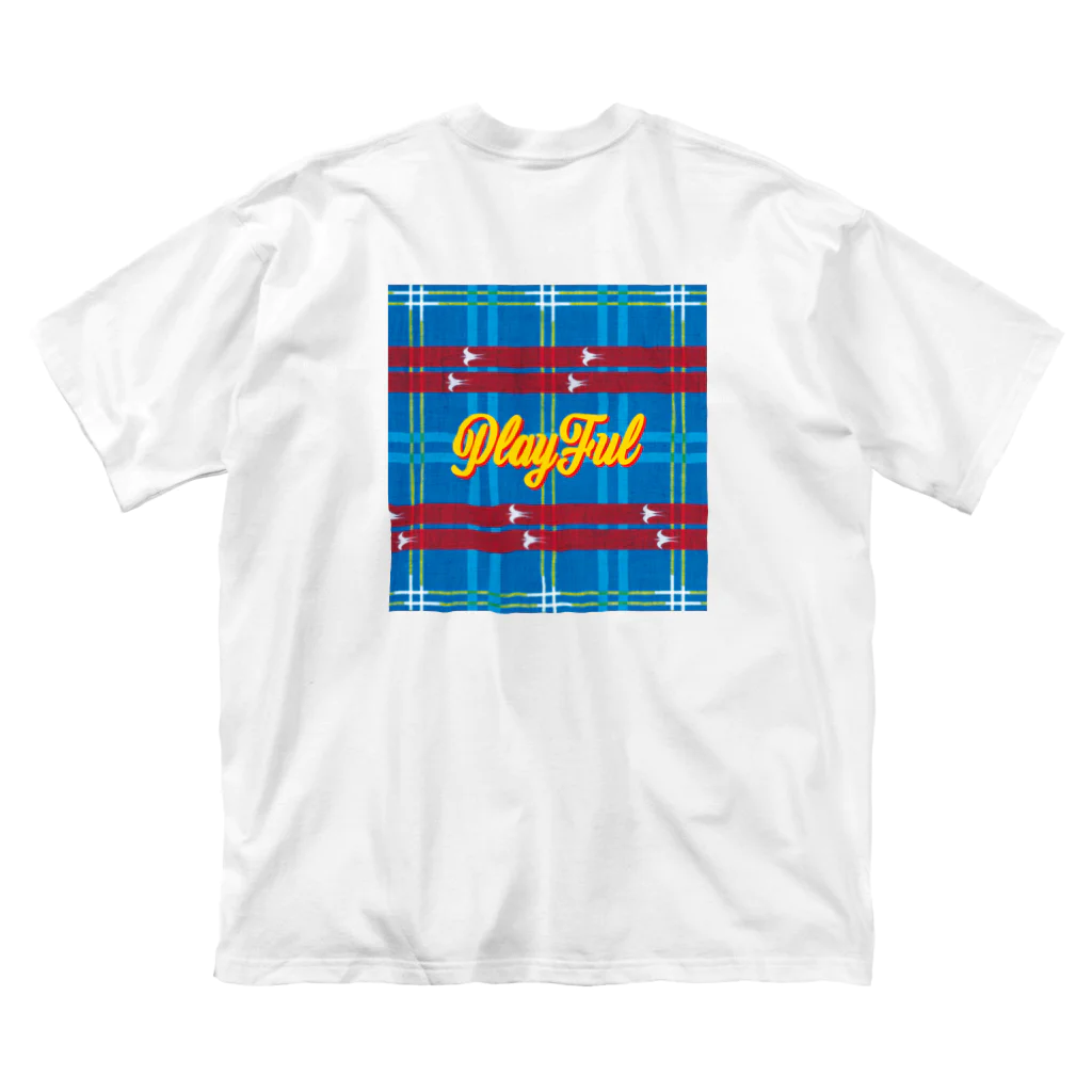 PLAYFULの琉球絣 ビッグシルエットTシャツ