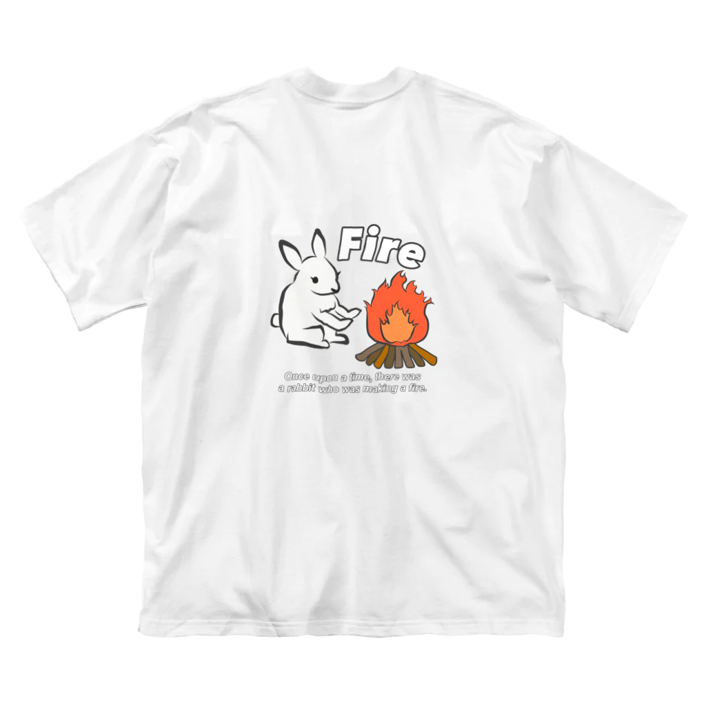 雲丹のうさぎwith燃える人参 ビッグシルエットTシャツ