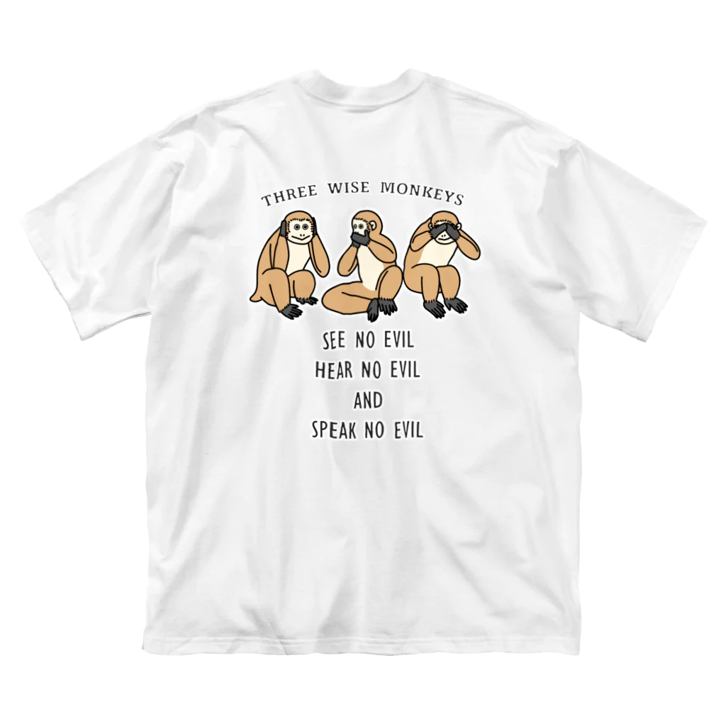 シロクマ商店の三猿 ビッグシルエットTシャツ