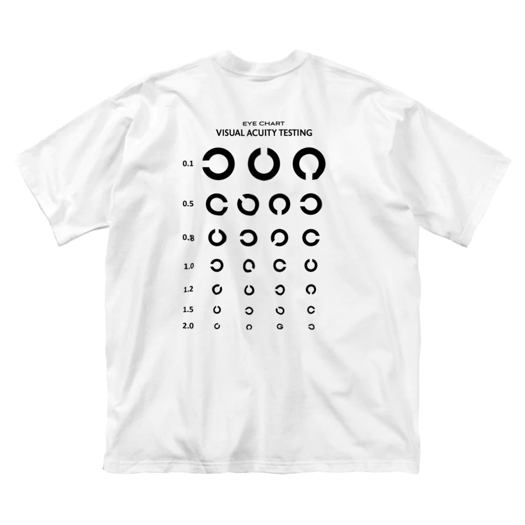 kg_shopの[☆両面] Visual Acuity Testing [ブラック] ビッグシルエットTシャツ