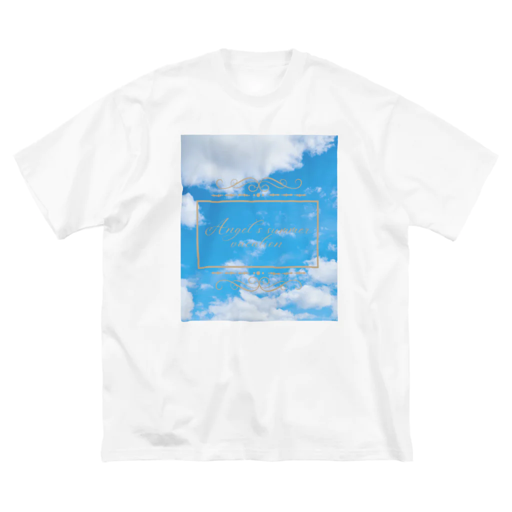 ゆにねこ惑星のପ天使の夏休みଓ青空旅行 ビッグシルエットTシャツ