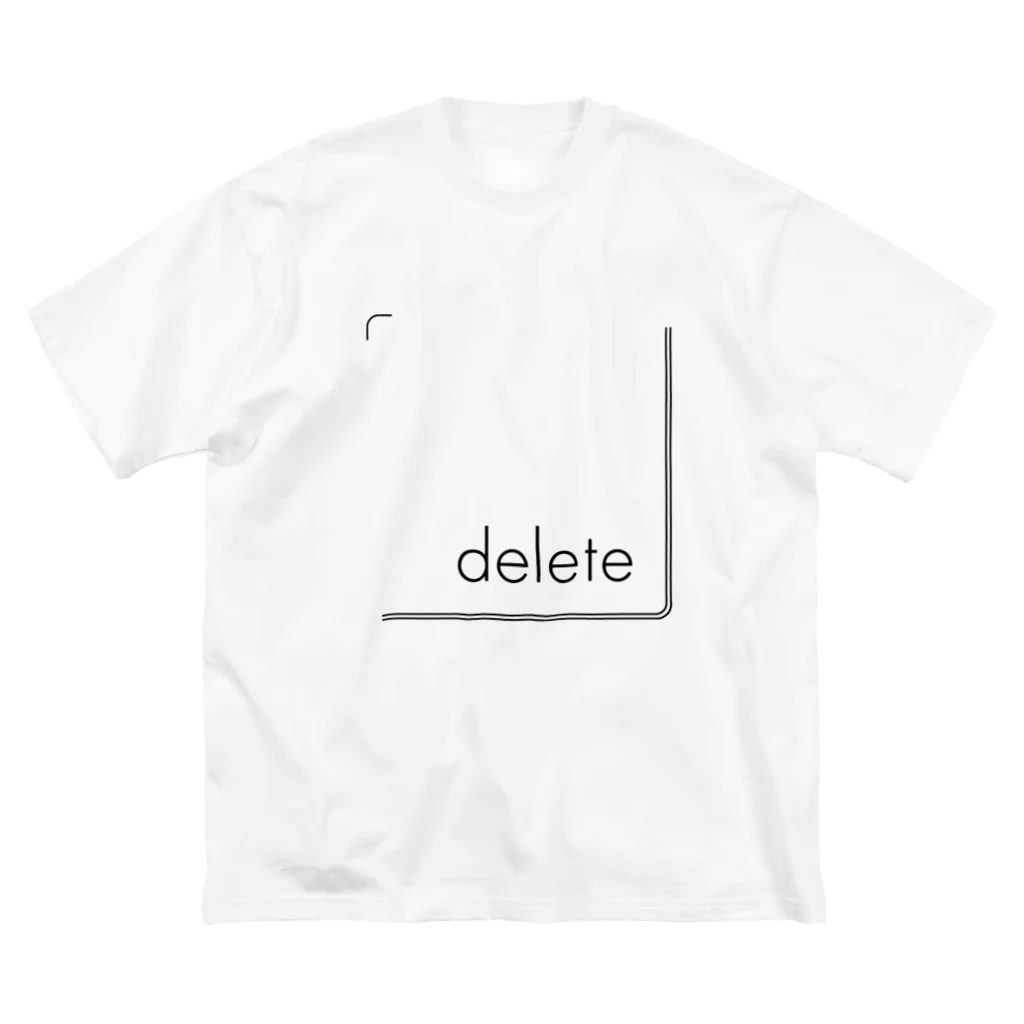 文字と写真と意匠のdelete（黒文字） ビッグシルエットTシャツ