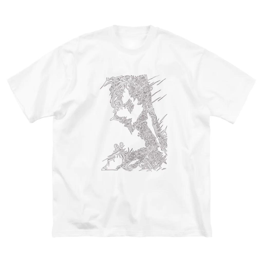 randomyokoの横顔 [抽象アート] ビッグシルエットTシャツ