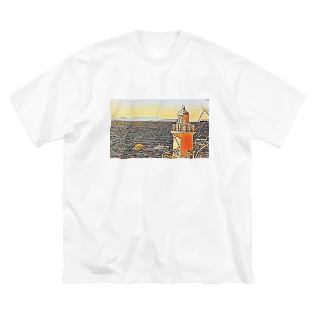 jun-hoshiの海を見守る灯台 ビッグシルエットTシャツ