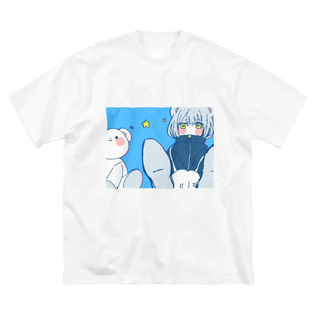 Toanaのくまくましろ ビッグシルエットTシャツ