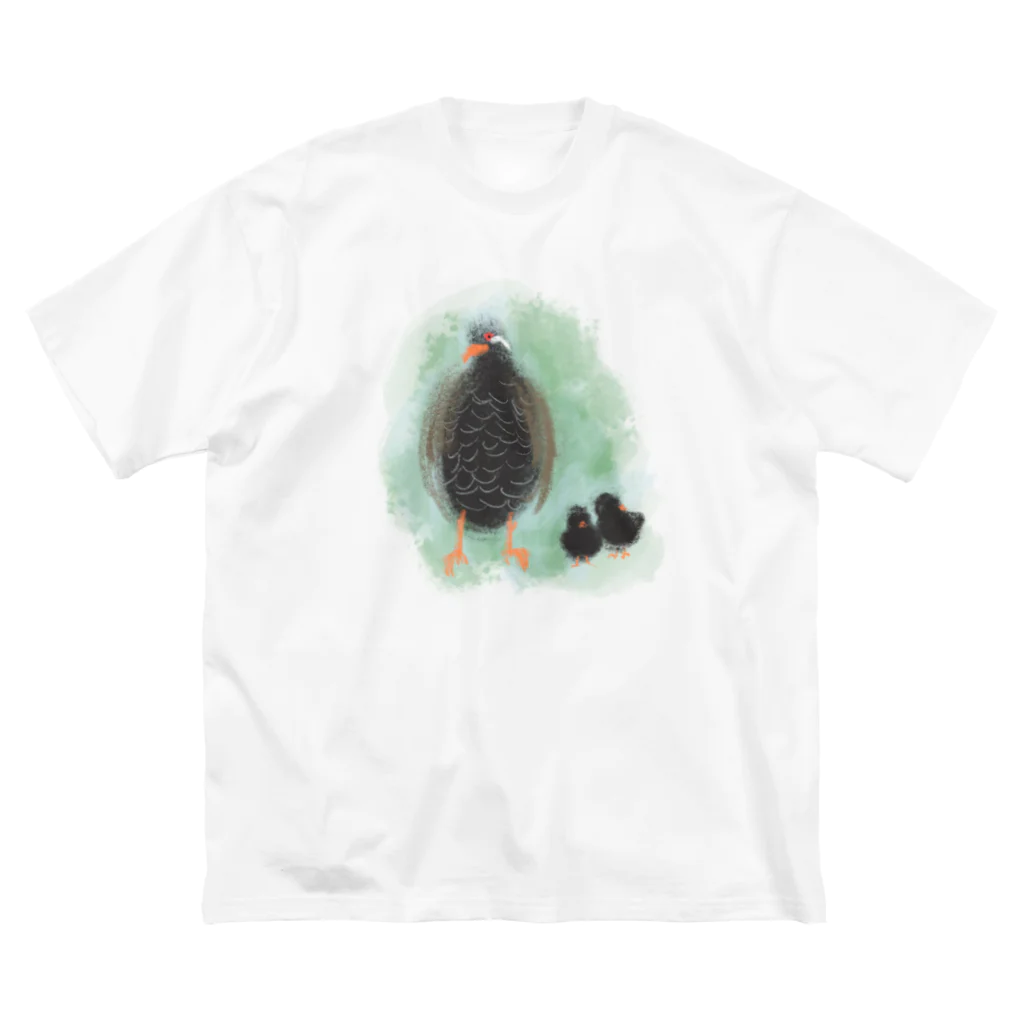 akane_art（茜音工房）のいきものイラスト（ヤンバルクイナの親子） ビッグシルエットTシャツ