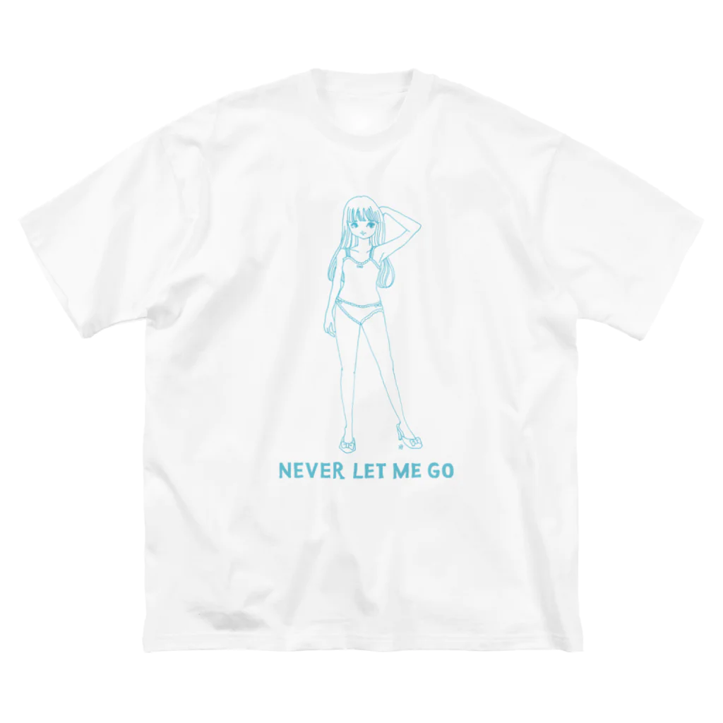 Ran Oishi ShopのIllustration "NEVER LET ME GO ＜ブルー＞"  ビッグシルエットTシャツ