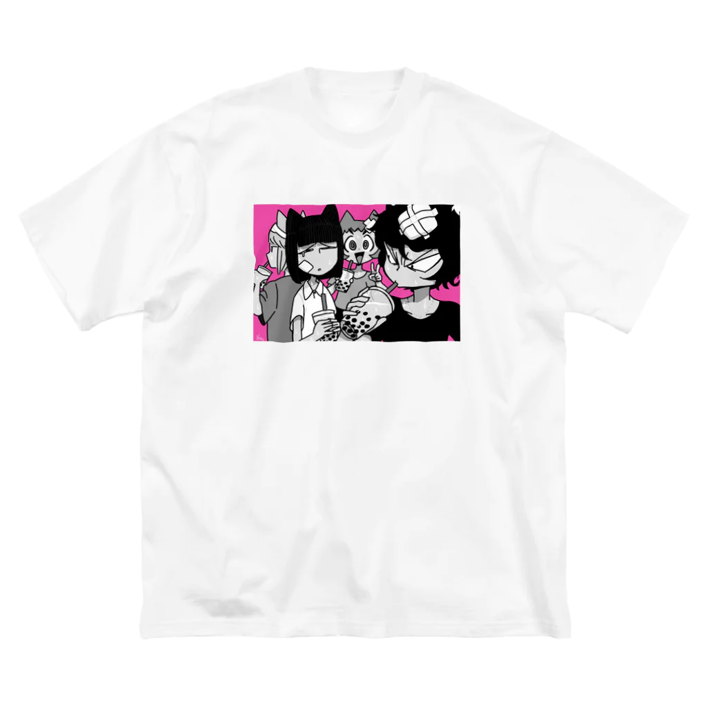 よいねこ247の【タピオカピンク】BADCATSのTシャツ Big T-Shirt