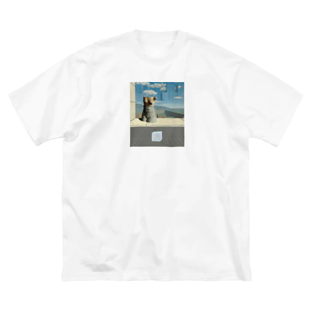 hikrrrのマグリット『夏の階段』 ビッグシルエットTシャツ