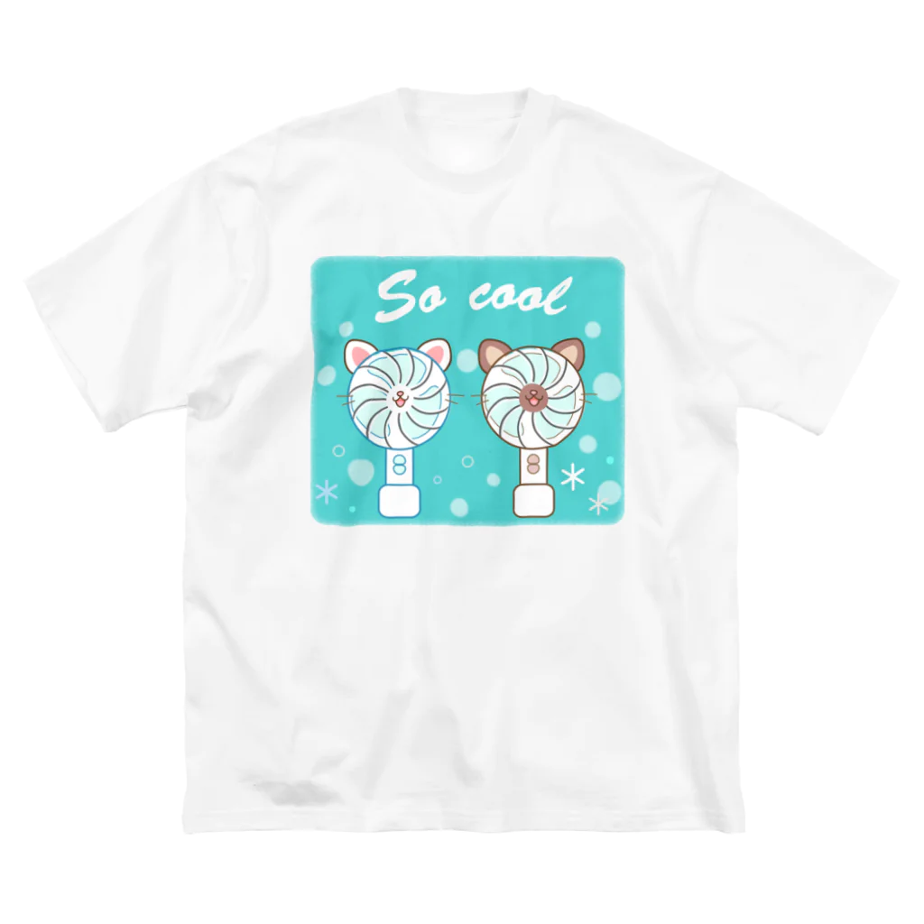 little lion house公式ショップ（大人のためのねこ）の大人のためのねこ型ポータブル扇風機 ビッグシルエットTシャツ