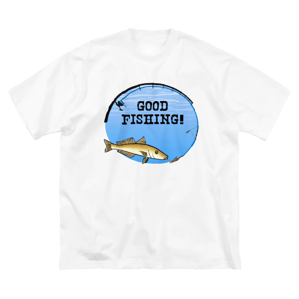 猫と釣り人のシロギス_1_C ビッグシルエットTシャツ