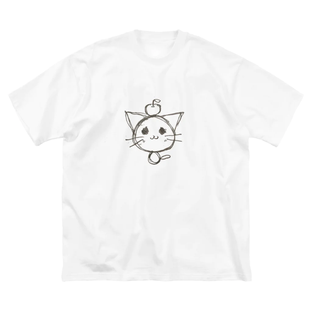 ほわうさのこぼねこ(りんご) ビッグシルエットTシャツ