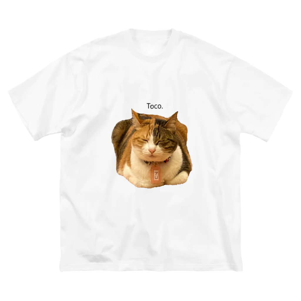 猫カフェ ぶぅたんグッズショップの仏のような寝顔のトコちゃん ビッグシルエットTシャツ