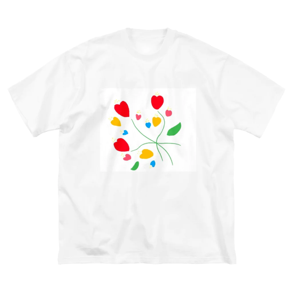 つつみ　のののハートのお花 ビッグシルエットTシャツ