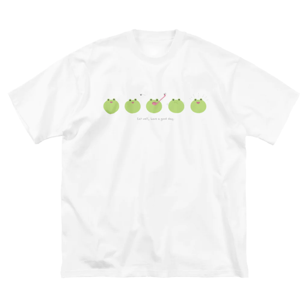 かえるグッズ -kerokerofrog-のかえるの食事（白背景用） Big T-Shirt