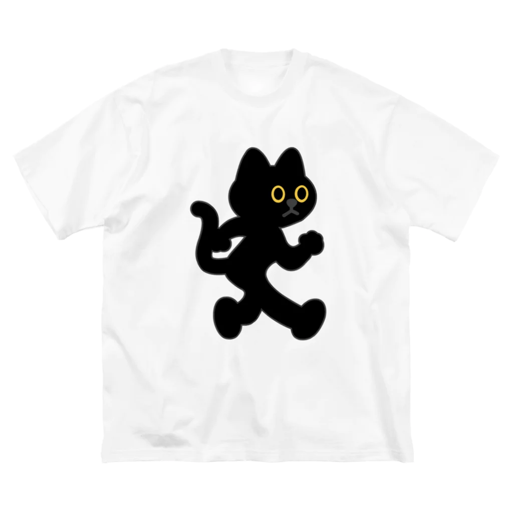 嶌星堂の飛び出し坊や猫 黒猫 ビッグシルエットTシャツ