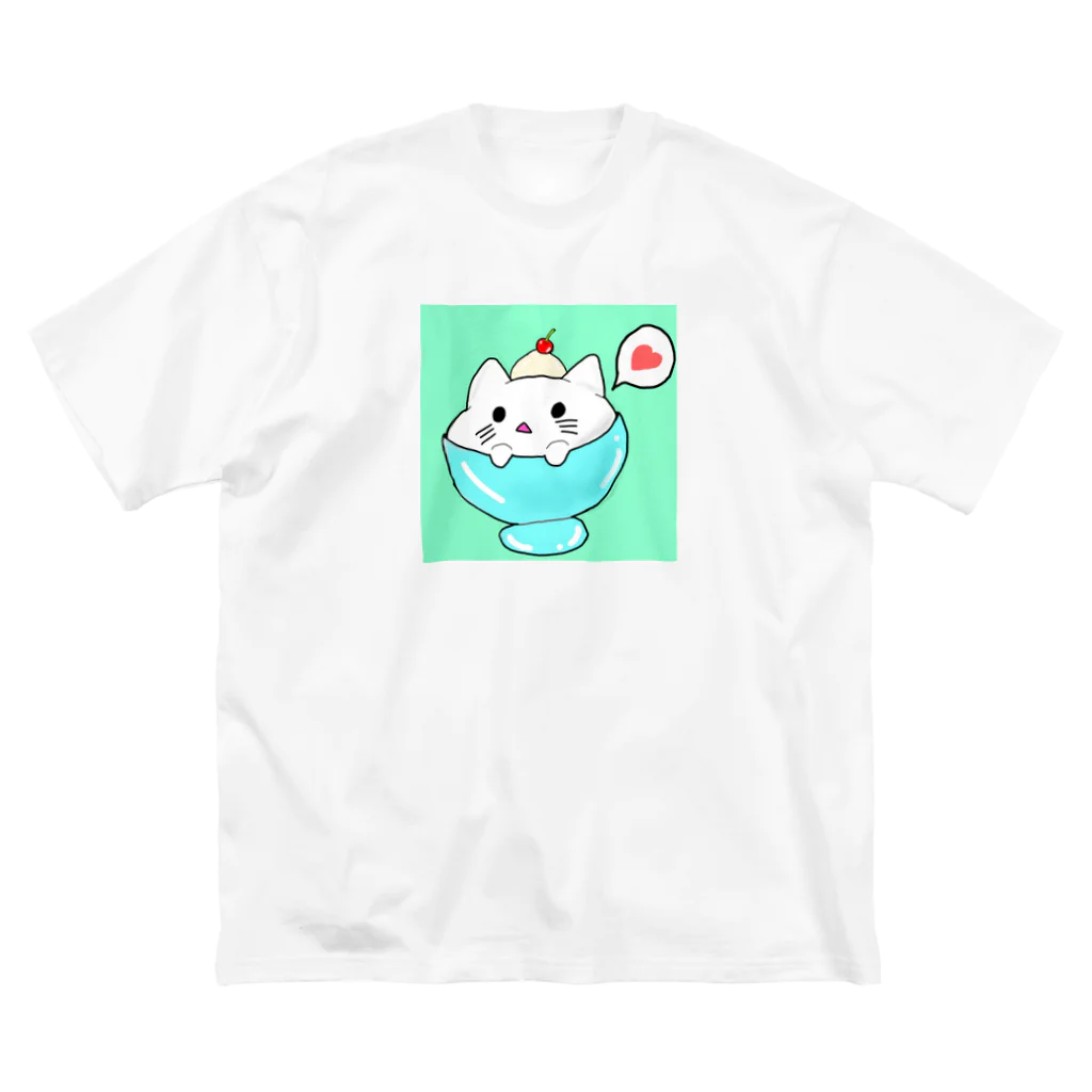 まいまいの子供部屋ショップのパフェにゃんこ ビッグシルエットTシャツ