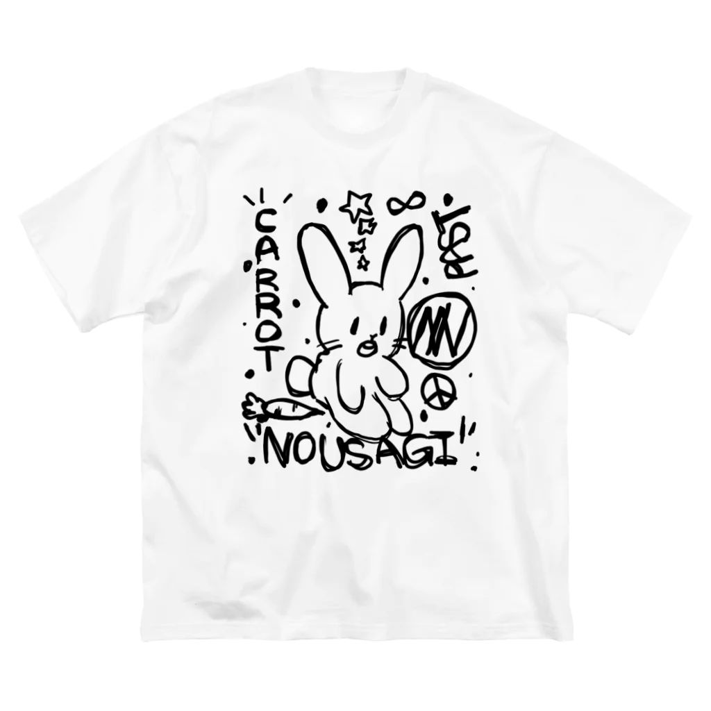 NOUSAGIの囚われるうさぎ ビッグシルエットTシャツ