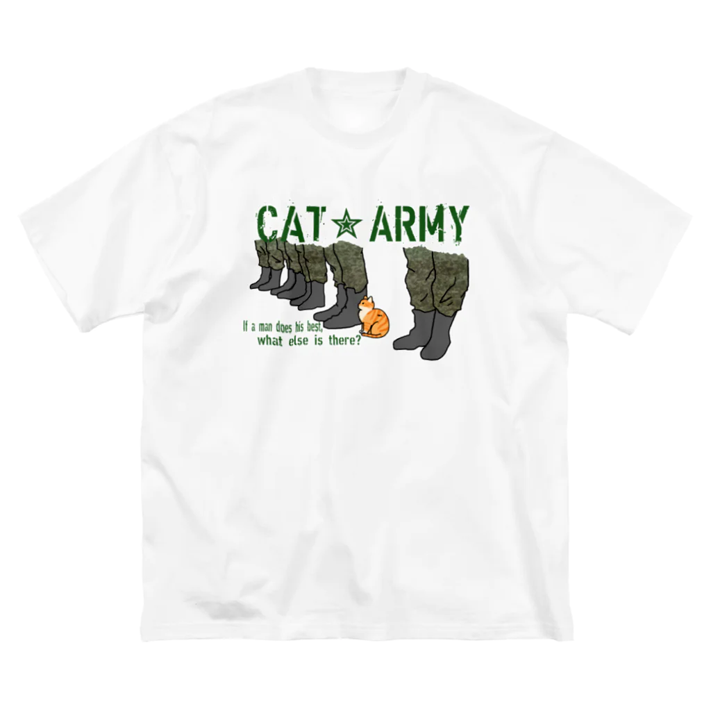 シロクマ商店の兵隊ネコ ビッグシルエットTシャツ