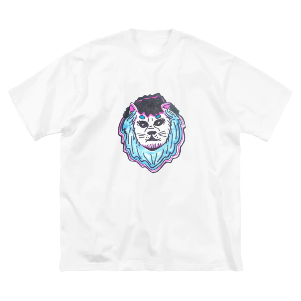 Heart PeaのLion Blue ライオンブルー ビッグシルエットTシャツ