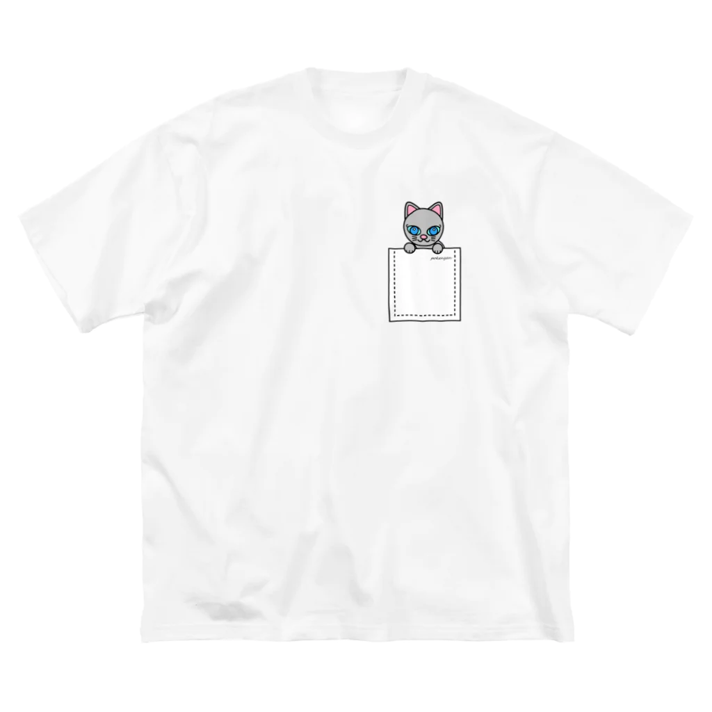 猫部のねこ　pokenyan　ロシにゃん ビッグシルエットTシャツ