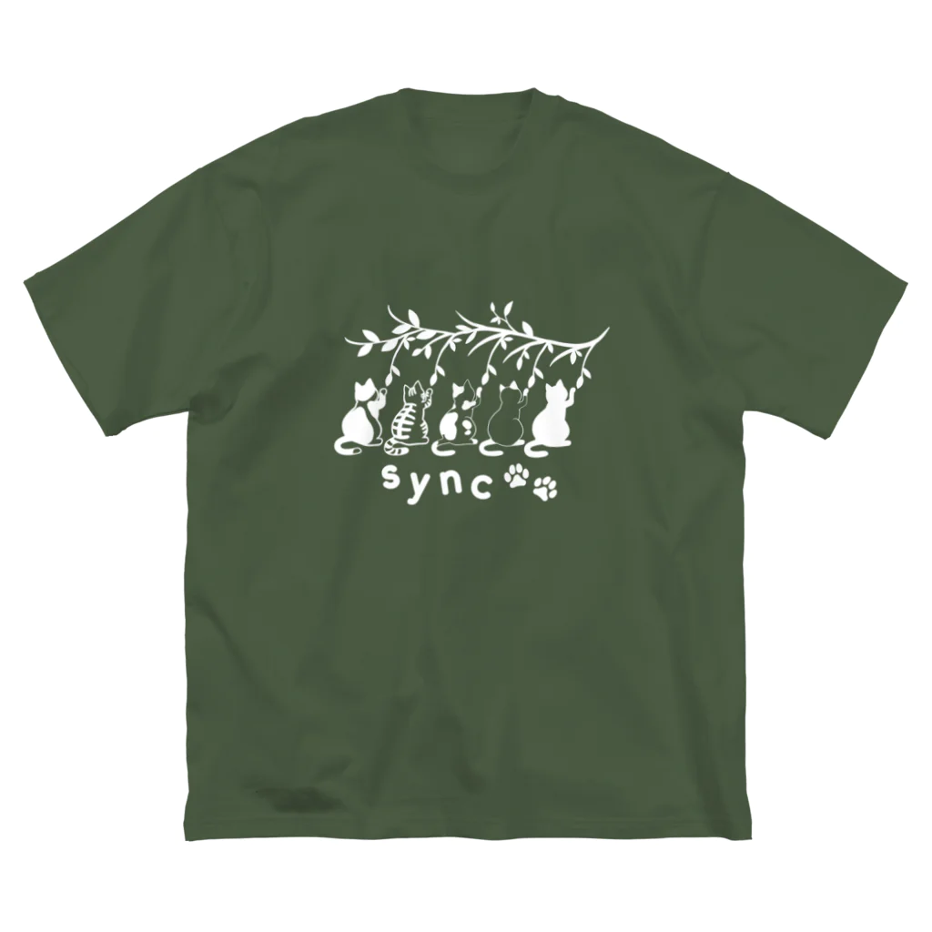 MegSan's free design🌷のシンクロにゃんこ ビッグシルエットTシャツ