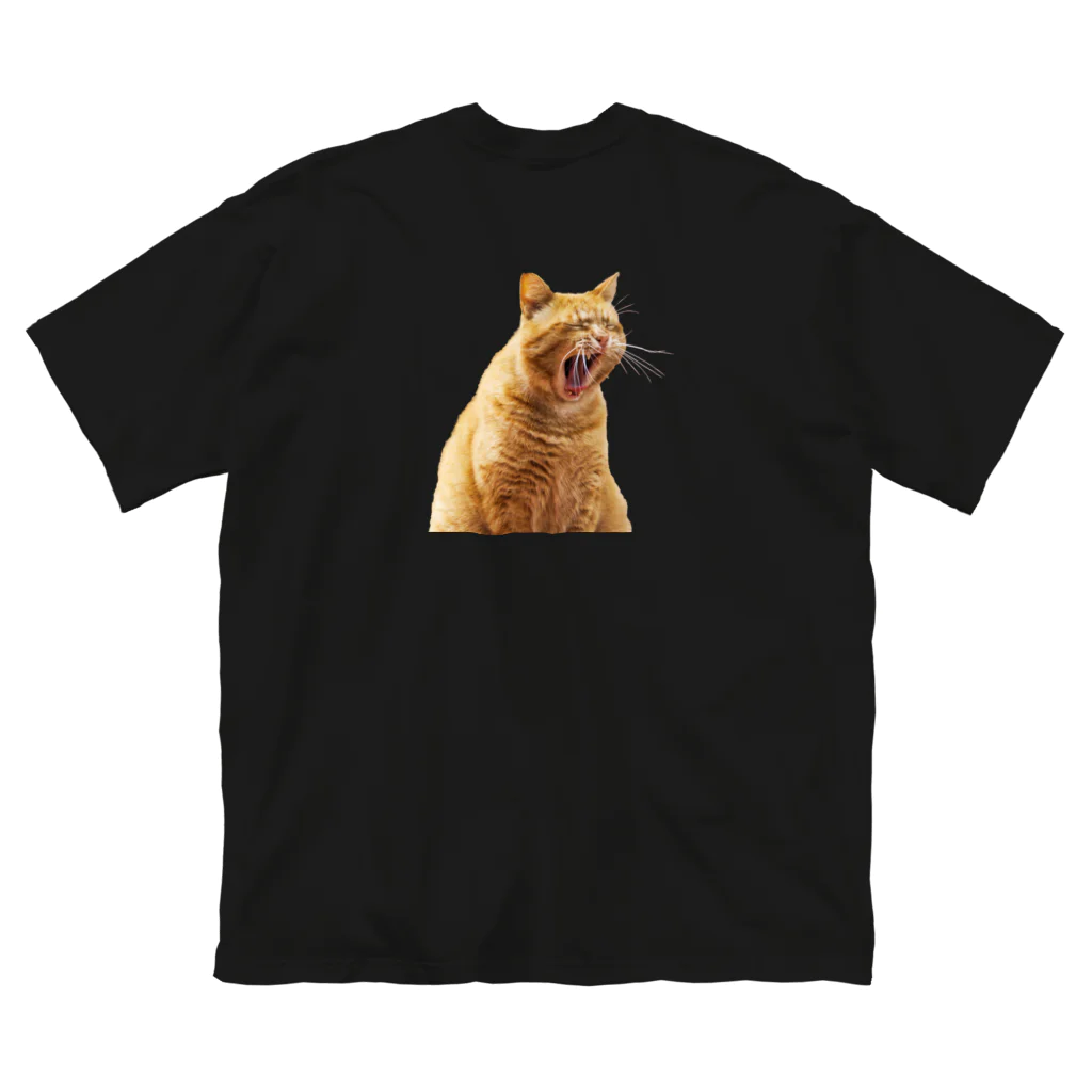 umameshiのあくびネコ / yawning cat ビッグシルエットTシャツ