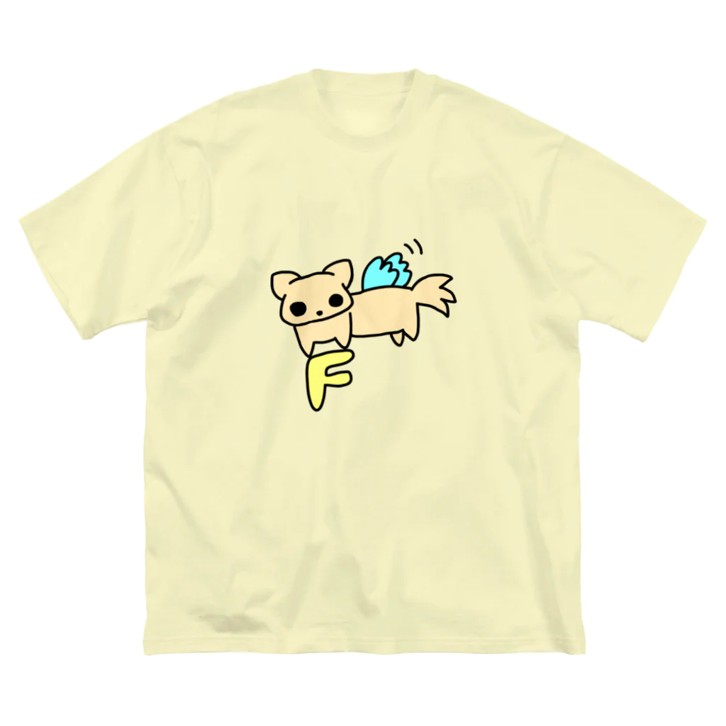 Fun na Kottaの羽の生えた空飛ぶチワワ ビッグシルエットTシャツ