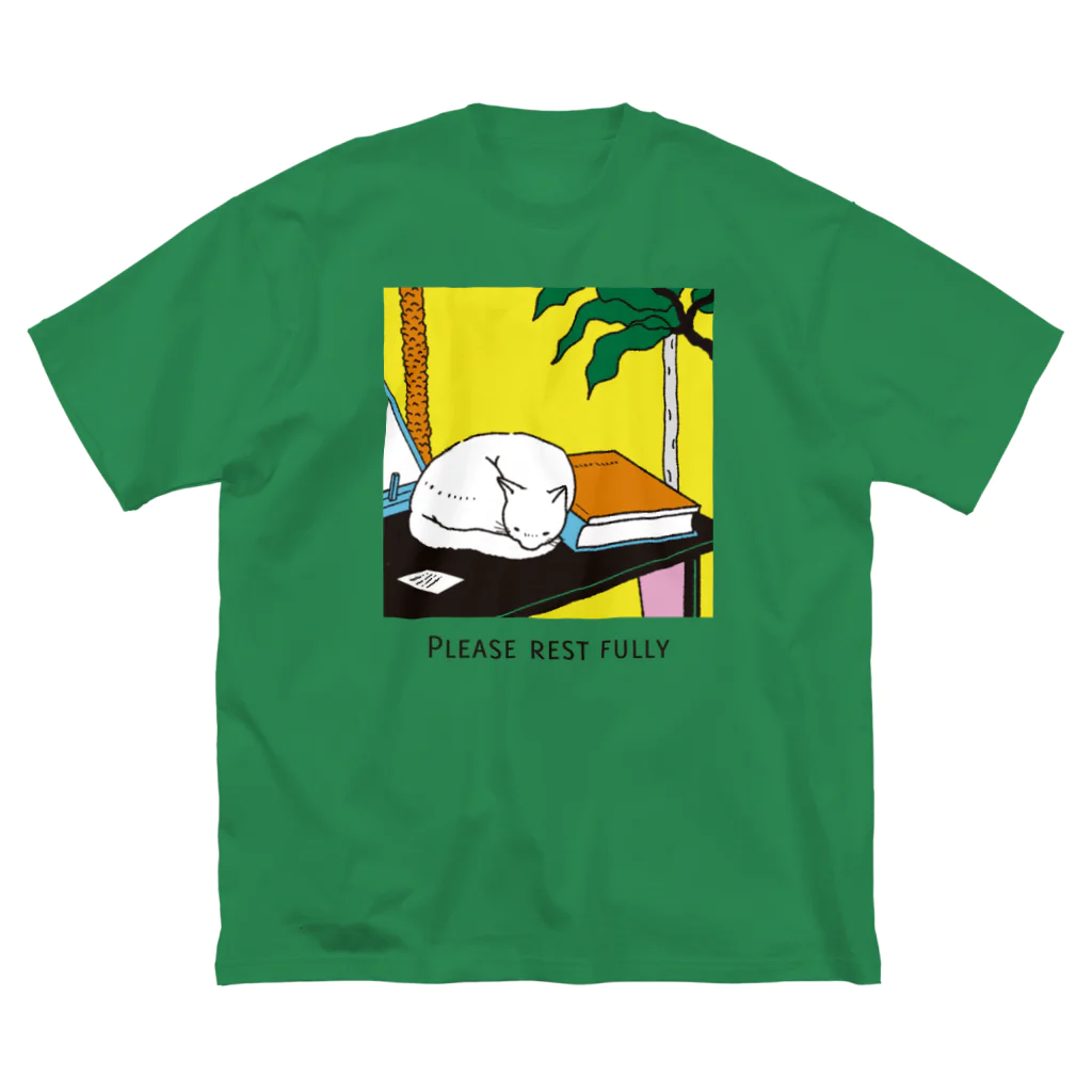 123kaori_SHOPのゆっくり休むネコT ビッグシルエットTシャツ