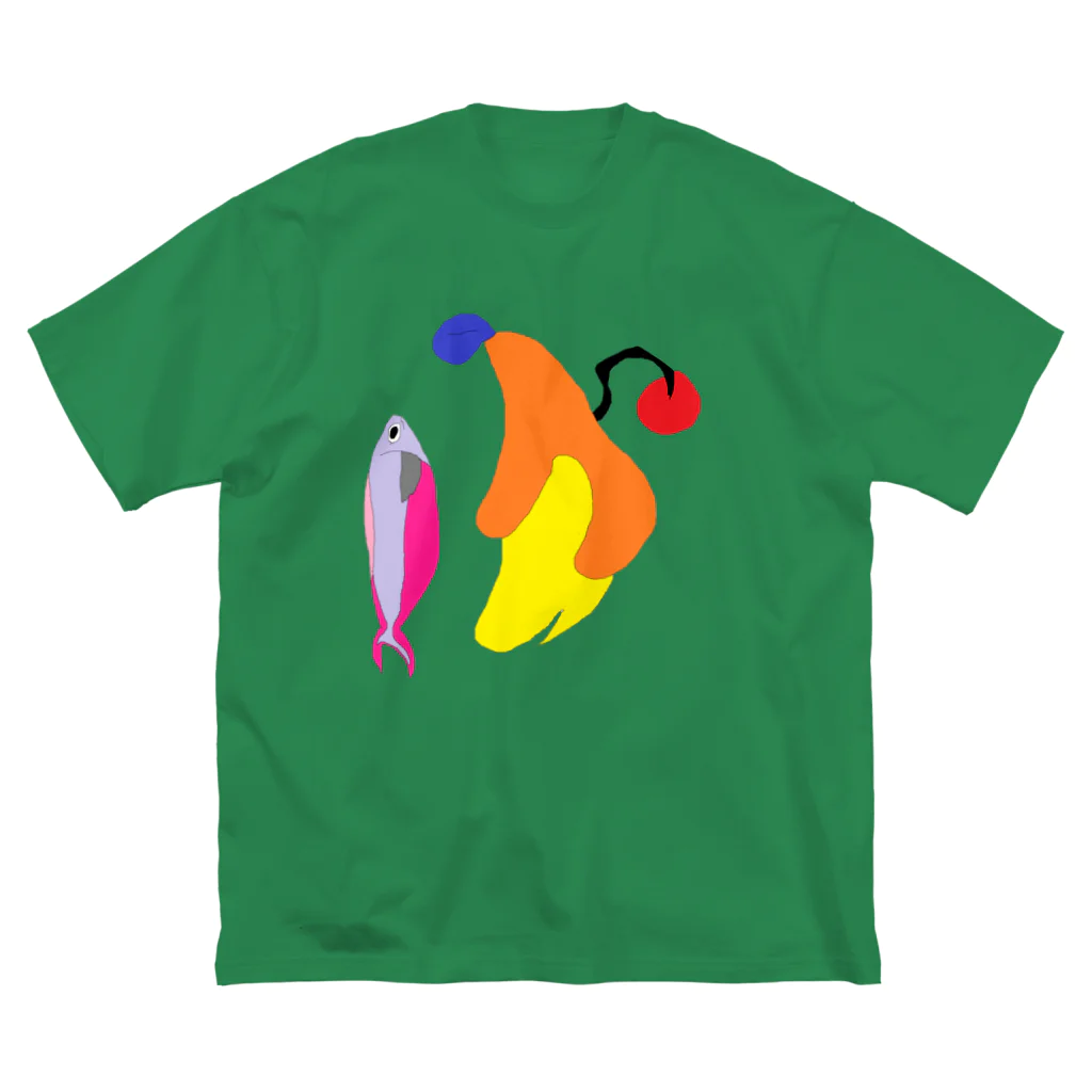 Swingの心と魚 ビッグシルエットTシャツ