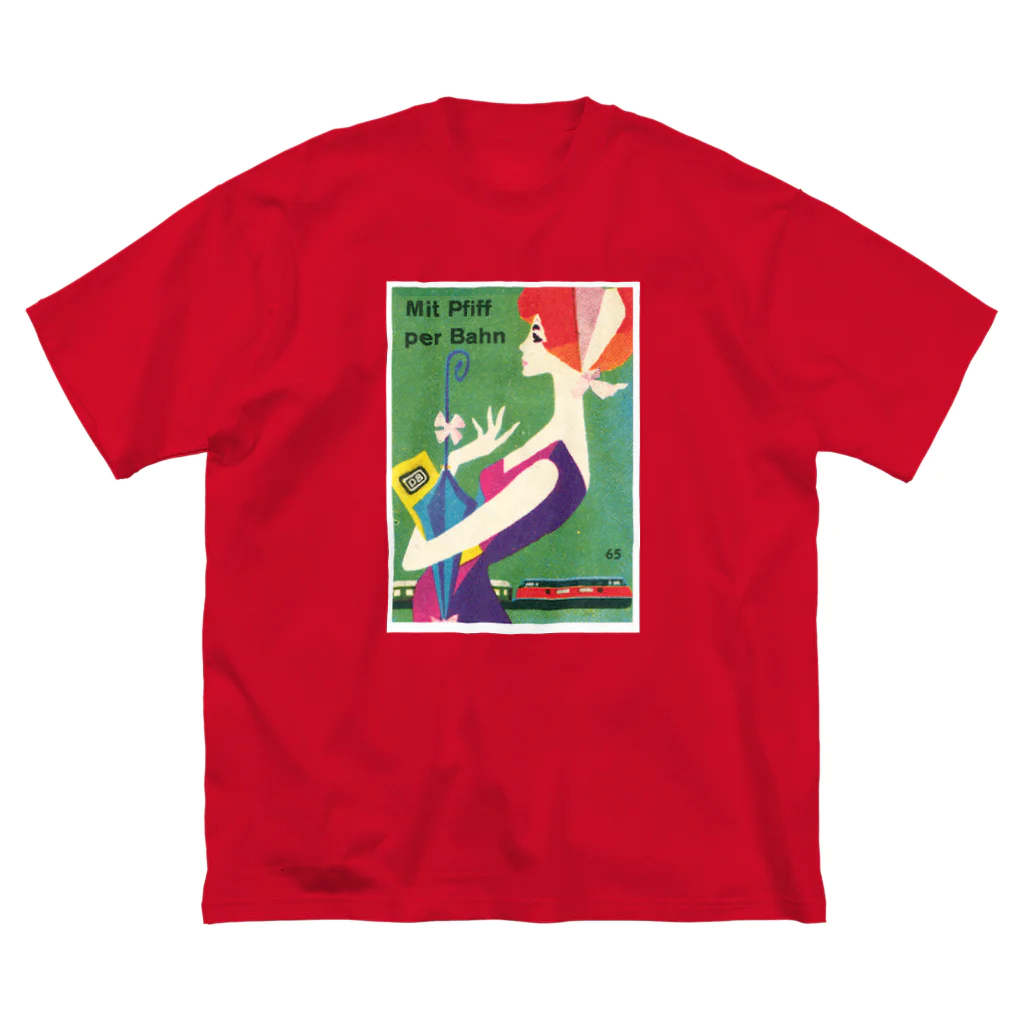 YS VINTAGE WORKSのドイツ国鉄 DB レディー２　日傘 ビッグシルエットTシャツ