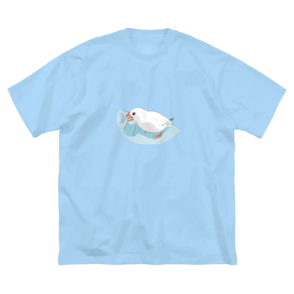 calcalのかみかみ白文鳥 ビッグシルエットTシャツ